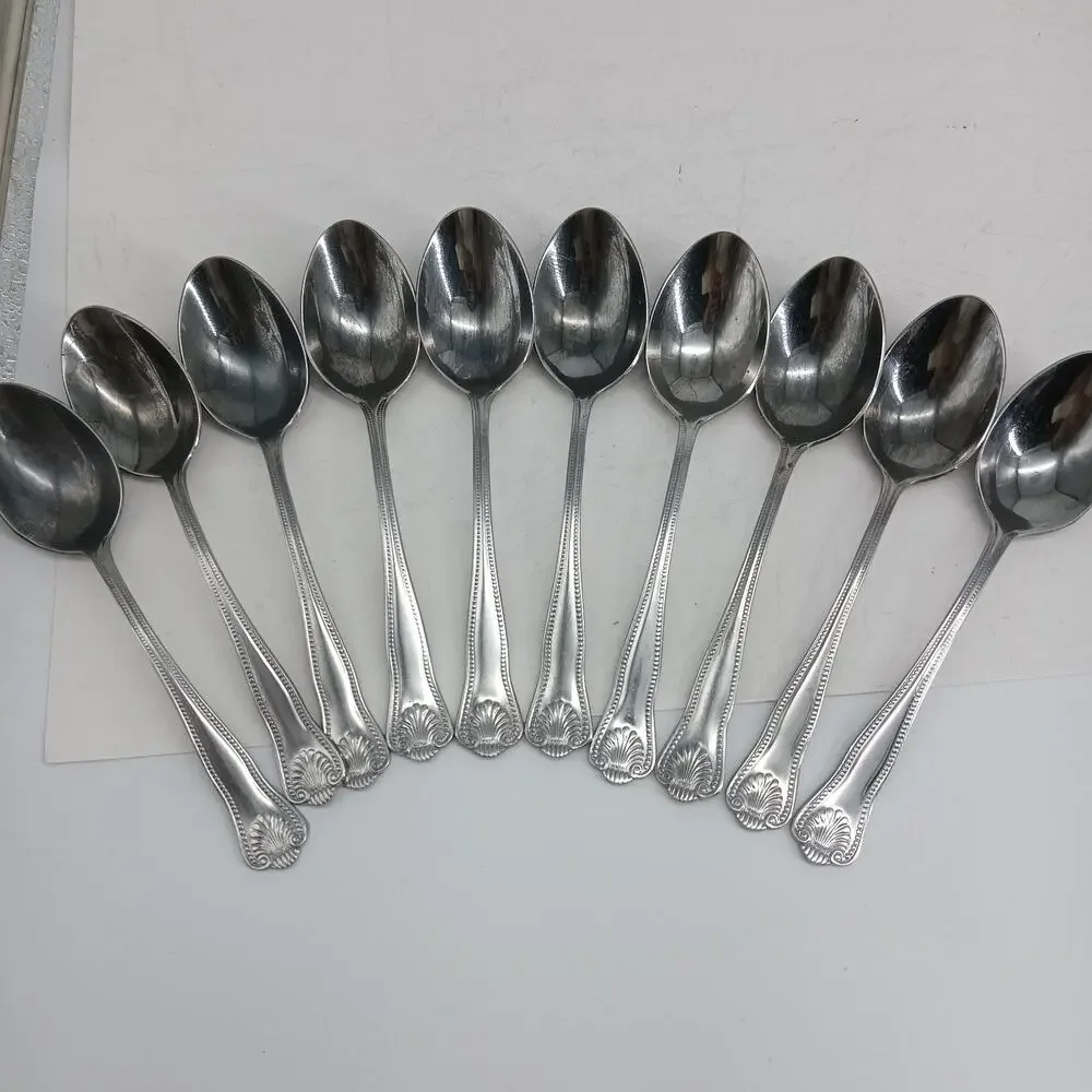 10X Tbsp TOWLE Supreme STUART SHELL Stainless Table Spoons